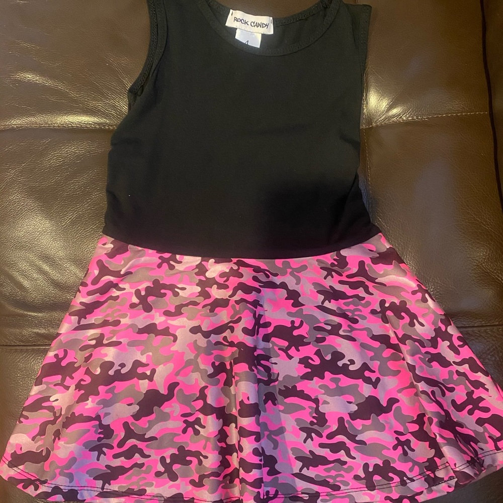EUC Rock Candy Pink and black camo dress size 4